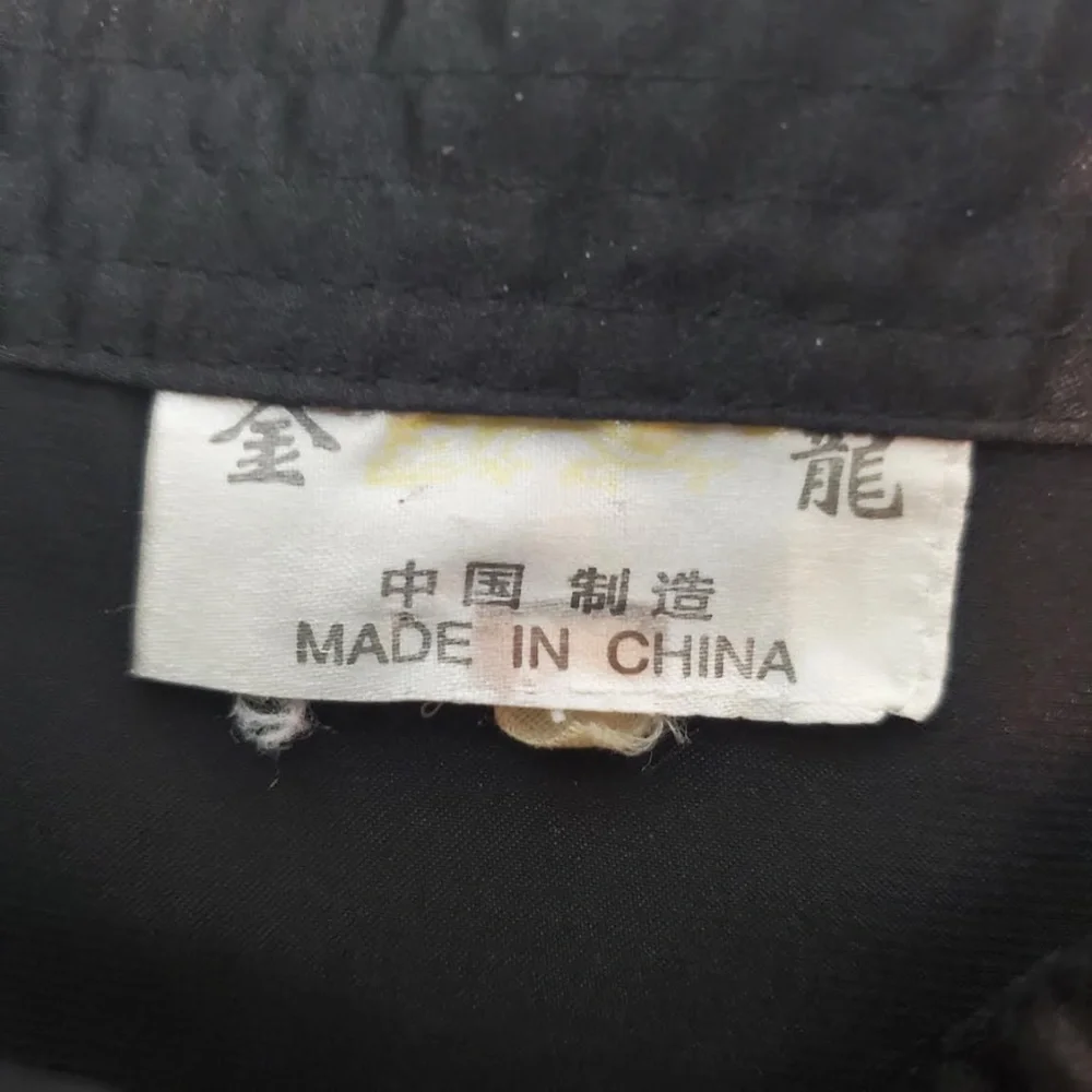 Mens Black Satin Vintage Chinese Tang Jacket (Mandarin Collar) - Picture 3 of 9